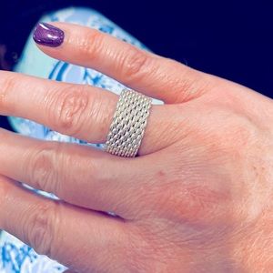 Tiffany and Co sterling silver mesh ring